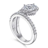 Margo - 14K White Gold Bezel Prong Oval Wrap Engagement Ring - 0.3 ct