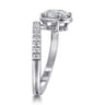 Margo - 14K White Gold Bezel Prong Oval Wrap Engagement Ring - 0.3 ct