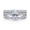 Rivah - 14K White Gold Split Shank Oval Diamond Engagement Ring - 0.5 ct