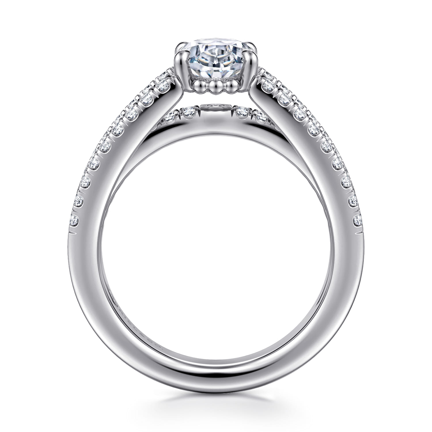 Rivah - 14K White Gold Split Shank Oval Diamond Engagement Ring - 0.5 ct - Shot 2