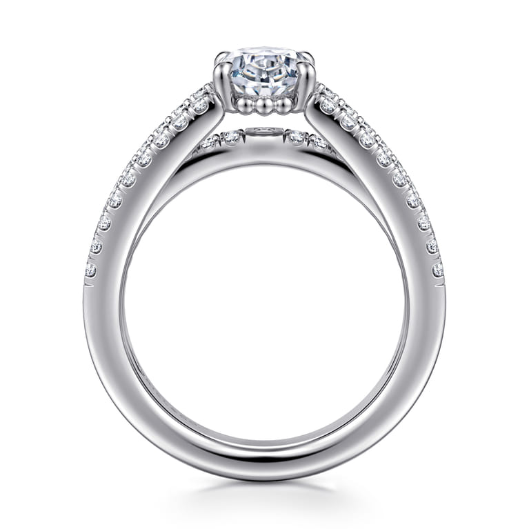 Rivah - 14K White Gold Split Shank Oval Diamond Engagement Ring - 0.5 ct - Shot 2