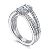 Rivah - 14K White Gold Split Shank Oval Diamond Engagement Ring - 0.5 ct