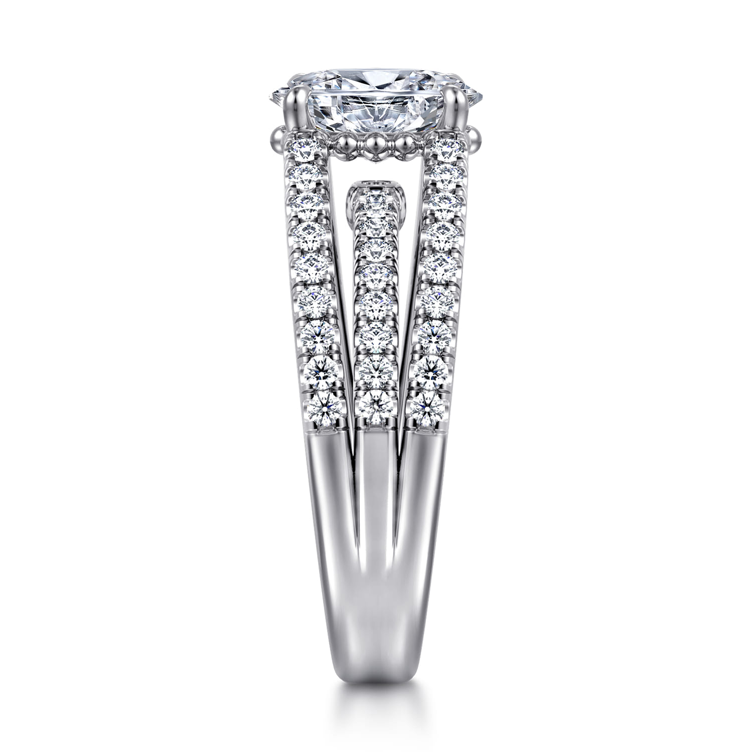 Rivah - 14K White Gold Split Shank Oval Diamond Engagement Ring - 0.5 ct - Shot 4
