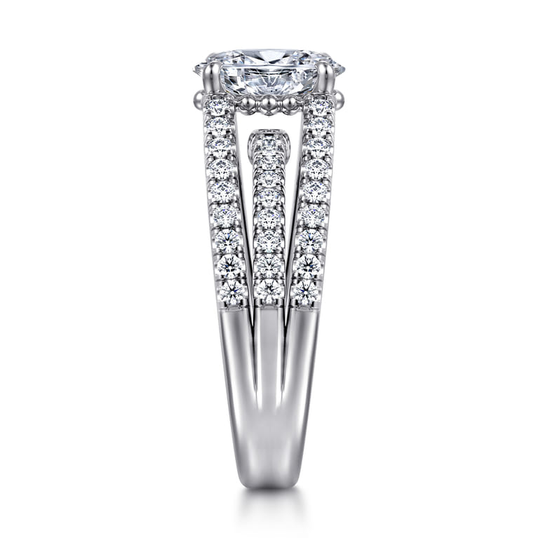 Rivah - 14K White Gold Split Shank Oval Diamond Engagement Ring - 0.5 ct - Shot 4