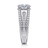 Rivah - 14K White Gold Split Shank Oval Diamond Engagement Ring - 0.5 ct