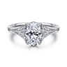 Taye - 14K White Gold Split Shank Oval Diamond Engagement Ring - 0.17 ct