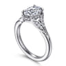 Taye - 14K White Gold Split Shank Oval Diamond Engagement Ring - 0.17 ct