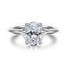 Alden - 14K White Gold Split Shank Oval Diamond Engagement Ring - 0.05 ct