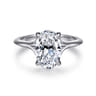 Alden - 14K White Gold Split Shank Oval Diamond Engagement Ring - 0.07 ct