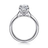 Alden - 14K White Gold Split Shank Oval Diamond Engagement Ring - 0.07 ct