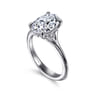 Alden - 14K White Gold Split Shank Oval Diamond Engagement Ring - 0.07 ct
