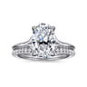 Alden - 14K White Gold Split Shank Oval Diamond Engagement Ring - 0.07 ct