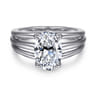 Bexley - 14K White Gold Oval Diamond Engagement Ring - 0.1 ct