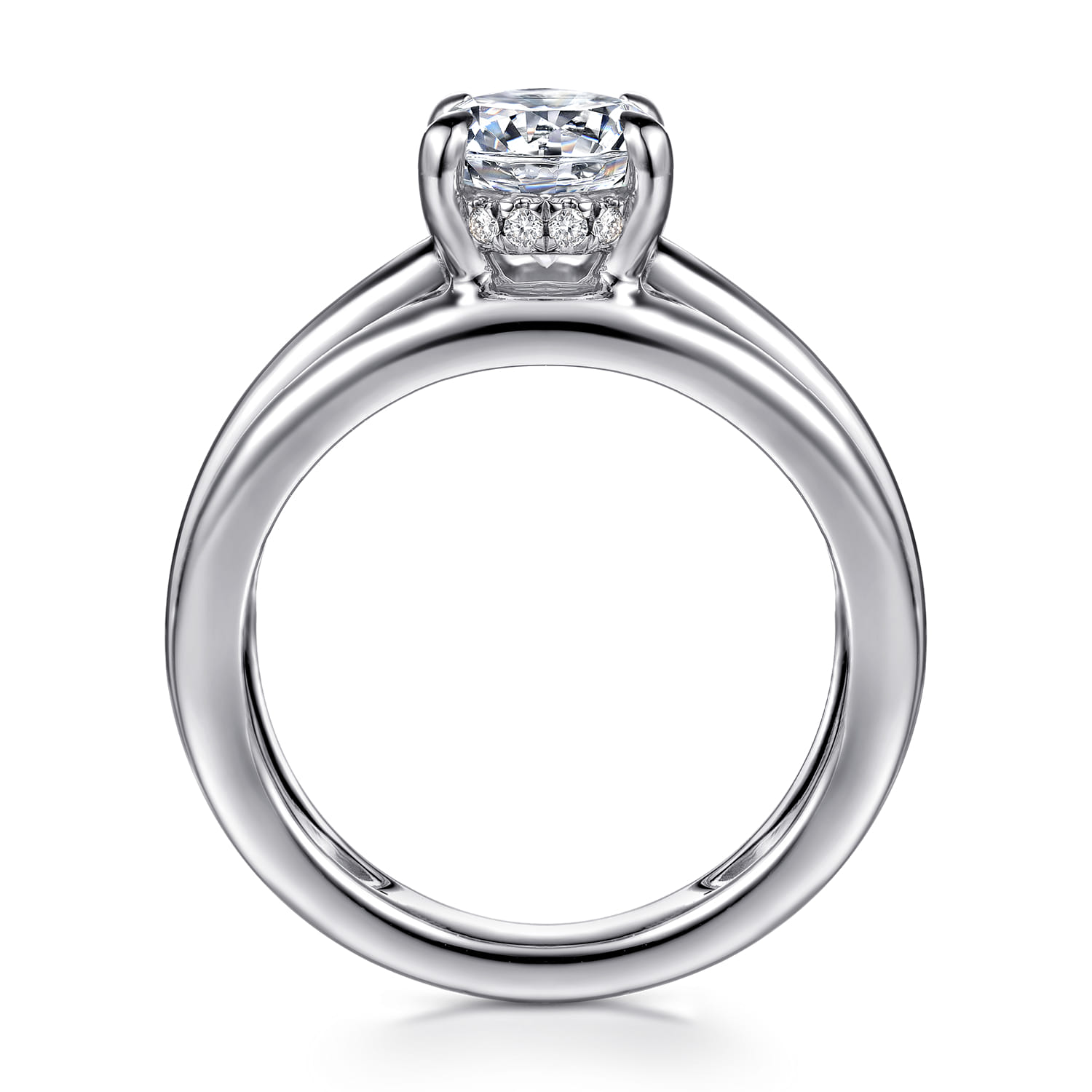 Bexley - 14K White Gold Oval Diamond Engagement Ring - 0.1 ct - Shot 2