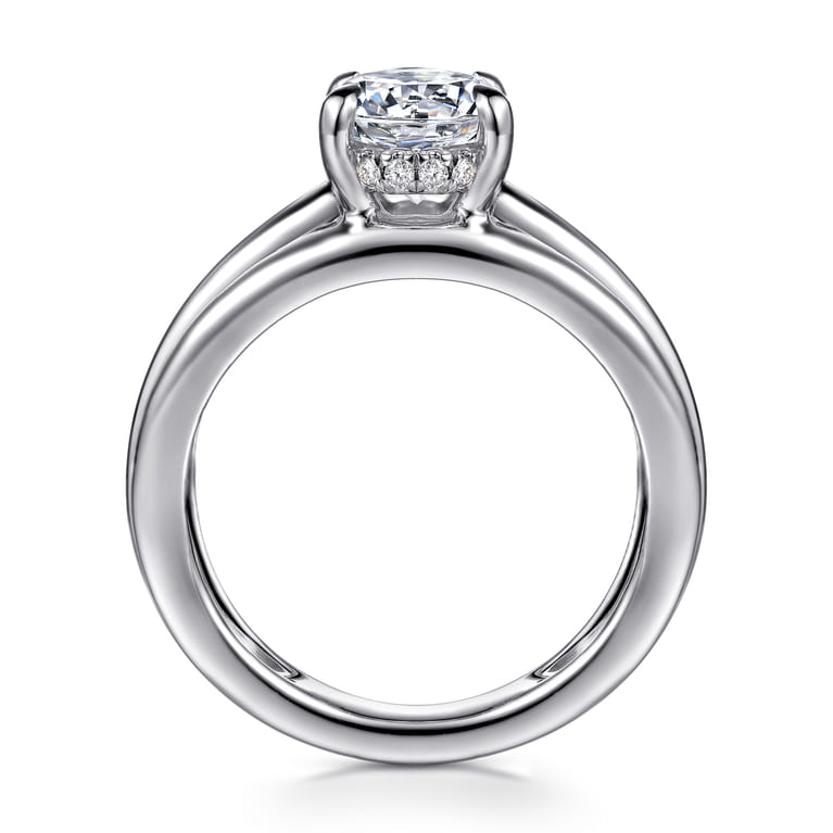 Bexley - 14K White Gold Oval Diamond Engagement Ring - 0.1 ct - Shot 2
