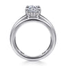 Bexley - 14K White Gold Oval Diamond Engagement Ring - 0.1 ct