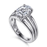 Bexley - 14K White Gold Oval Diamond Engagement Ring - 0.1 ct
