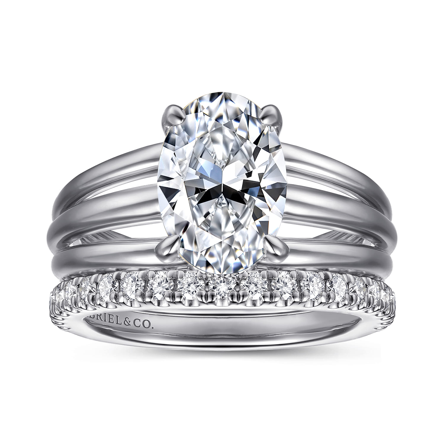 Bexley - 14K White Gold Oval Diamond Engagement Ring - 0.1 ct - Shot 4