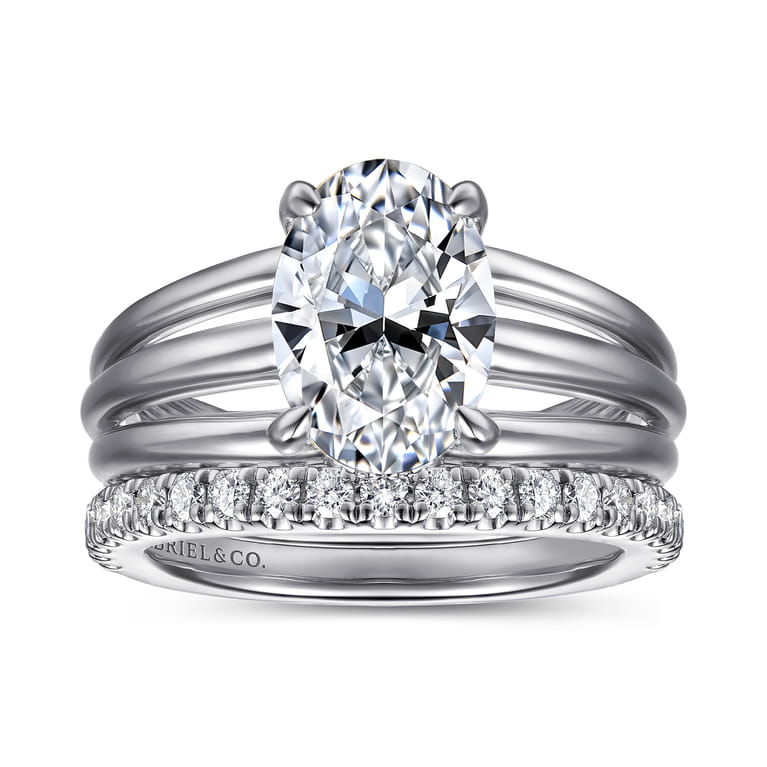 Bexley - 14K White Gold Oval Diamond Engagement Ring - 0.1 ct - Shot 4