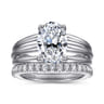 Bexley - 14K White Gold Oval Diamond Engagement Ring - 0.1 ct