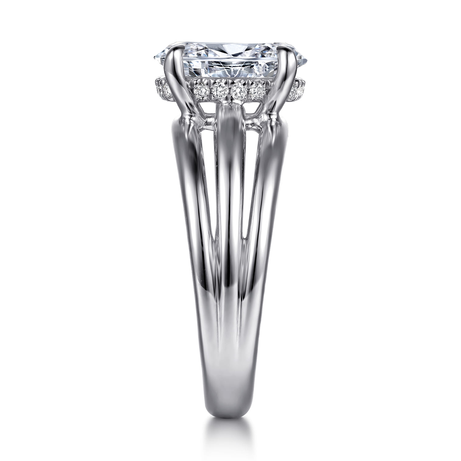 Bexley - 14K White Gold Oval Diamond Engagement Ring - 0.1 ct - Shot 5