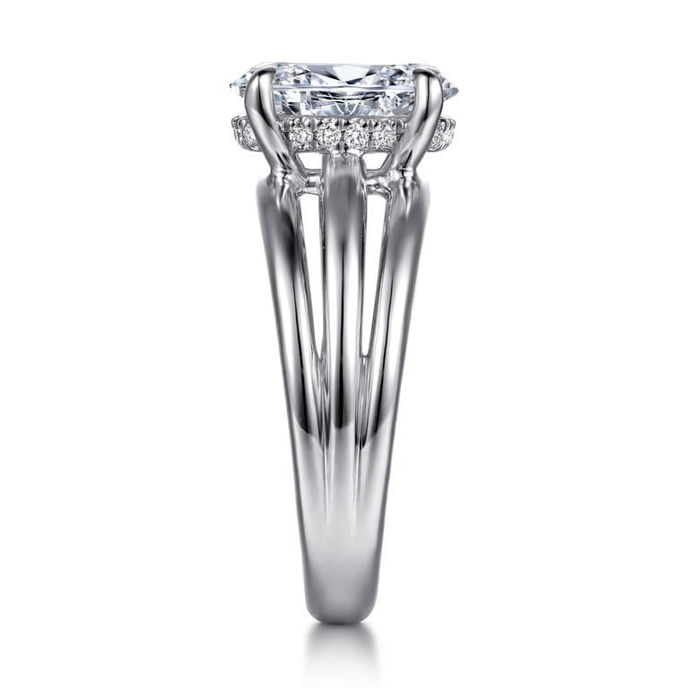 Bexley - 14K White Gold Oval Diamond Engagement Ring - 0.1 ct - Shot 5