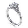 Brigida - Vintage Inspired 14K White Gold Oval Diamond Engagement Ring - 0.15 ct