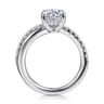 Frost - 14K White Gold Split Shank Oval Diamond Engagement Ring - 0.4 ct