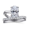 Frost - 14K White Gold Split Shank Oval Diamond Engagement Ring - 0.4 ct