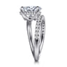 Frost - 14K White Gold Split Shank Oval Diamond Engagement Ring - 0.4 ct