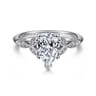 Celia - 14K White Gold Pear Shape Diamond Engagement Ring - 0.07 ct