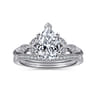 Celia - 14K White Gold Pear Shape Diamond Engagement Ring - 0.07 ct