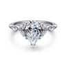 Celia - 14K White Gold Pear Shape Diamond Engagement Ring - 0.08 ct