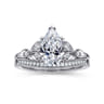 Celia - 14K White Gold Pear Shape Diamond Engagement Ring - 0.08 ct