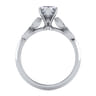 Eliza - Vintage Inspired 14K White Gold Split Shank Pear Shape Diamond Engagement Ring - 0.07 ct