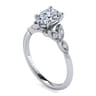 Eliza - Vintage Inspired 14K White Gold Split Shank Pear Shape Diamond Engagement Ring - 0.07 ct