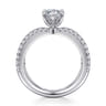 Elite - 14K White Gold Split Shank Pear Shape Diamond Engagement Ring - 0.55 ct