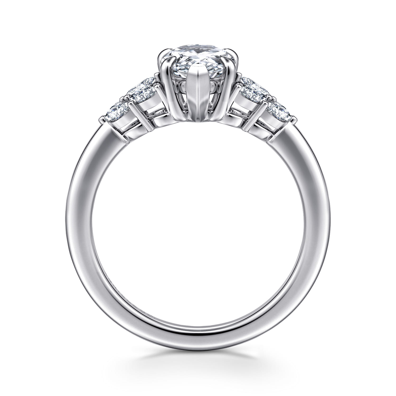 Cami - 14K White Gold Pear Shape Diamond Engagement Ring - 0.3 ct - Shot 2