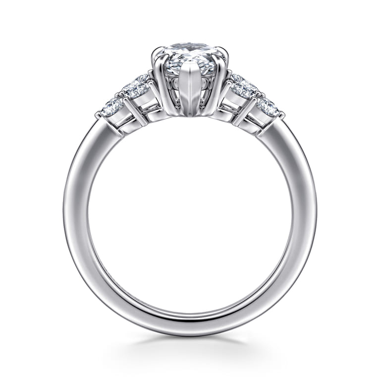Cami - 14K White Gold Pear Shape Diamond Engagement Ring - 0.3 ct - Shot 2
