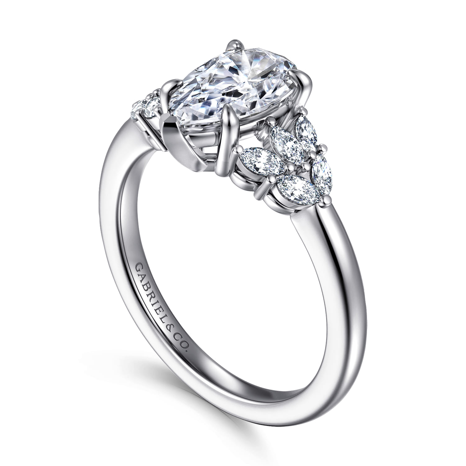 Cami - 14K White Gold Pear Shape Diamond Engagement Ring - 0.3 ct - Shot 3