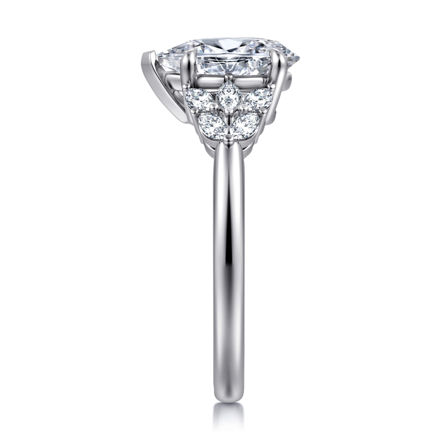 Cami - 14K White Gold Pear Shape Diamond Engagement Ring - 0.3 ct - Shot 4