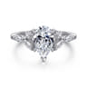 Adella - 14K White Gold Pear Shape Diamond Engagement Ring - 0.4 ct