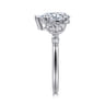 Adella - 14K White Gold Pear Shape Diamond Engagement Ring - 0.4 ct