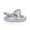 Margo - 14K White Gold Bezel Prong Pear Shape Wrap Engagement Ring - 0.3 ct
