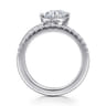 Margo - 14K White Gold Bezel Prong Pear Shape Wrap Engagement Ring - 0.3 ct