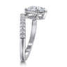 Margo - 14K White Gold Bezel Prong Pear Shape Wrap Engagement Ring - 0.3 ct