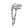 Margo - 14K White Gold Bezel Prong Pear Shape Wrap Engagement Ring - 0.3 ct