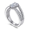 Rivah - 14K White Gold Split Shank Pear Shape Diamond Engagement Ring - 0.5 ct