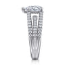 Rivah - 14K White Gold Split Shank Pear Shape Diamond Engagement Ring - 0.5 ct