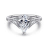 Taye - 14K White Gold Split Shank Pear Shape Diamond Engagement Ring - 0.15 ct
